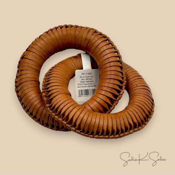 Threshold x Studio McGee Leather Wood Decorative Links‎ – Brown Accent Decor - Picture 4 of 5